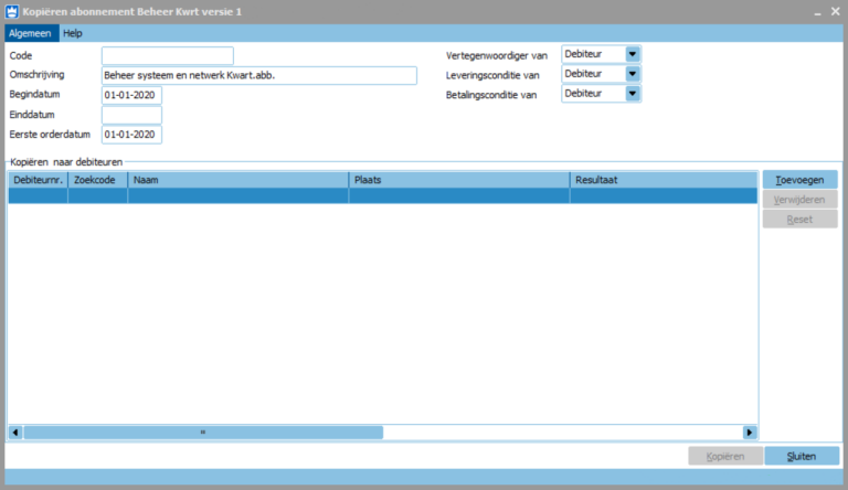 Abonnementen aanmaken