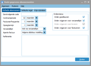 Abonnementen aanmaken