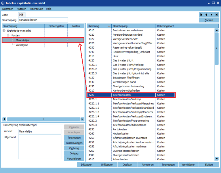 Exploitatie-overzicht