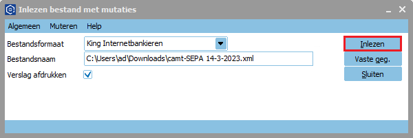 Inlezen bestand met mutaties