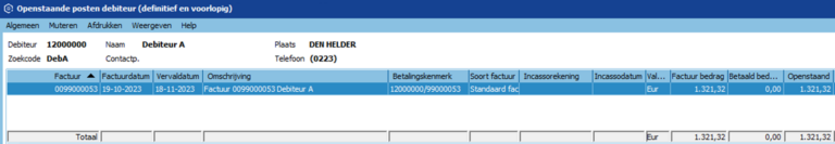 Openstaande posten na