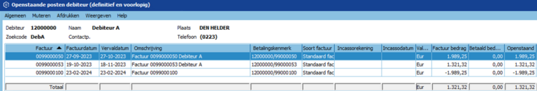 Openstaande posten voor