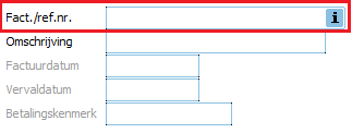 Factuur/referentienummer