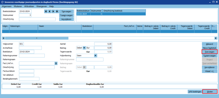 Toevoegen of sluiten