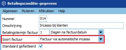 Betalingsconditie-gegevens
