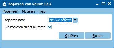 Kopiëren van versie offerte